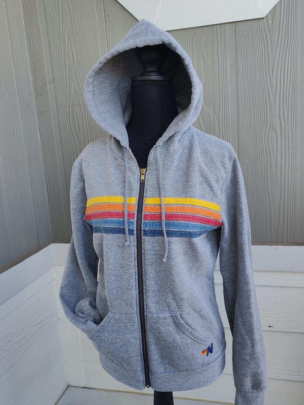 Aviator Nation Small five striped hoodie